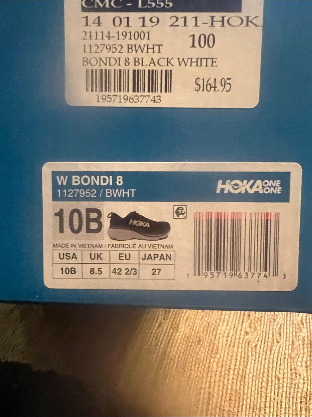 Hoka Women's Black Athletic Running Shoes with White Side Logo - Picture 7 of 7